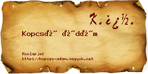 Kopcsó Ádám névjegykártya