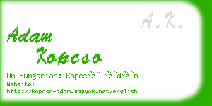 adam kopcso business card