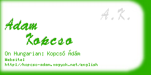 adam kopcso business card